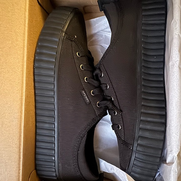 NEW Sperry Pier Wave Canvas Platform Lace Up Sneakers - Picture 8 of 9